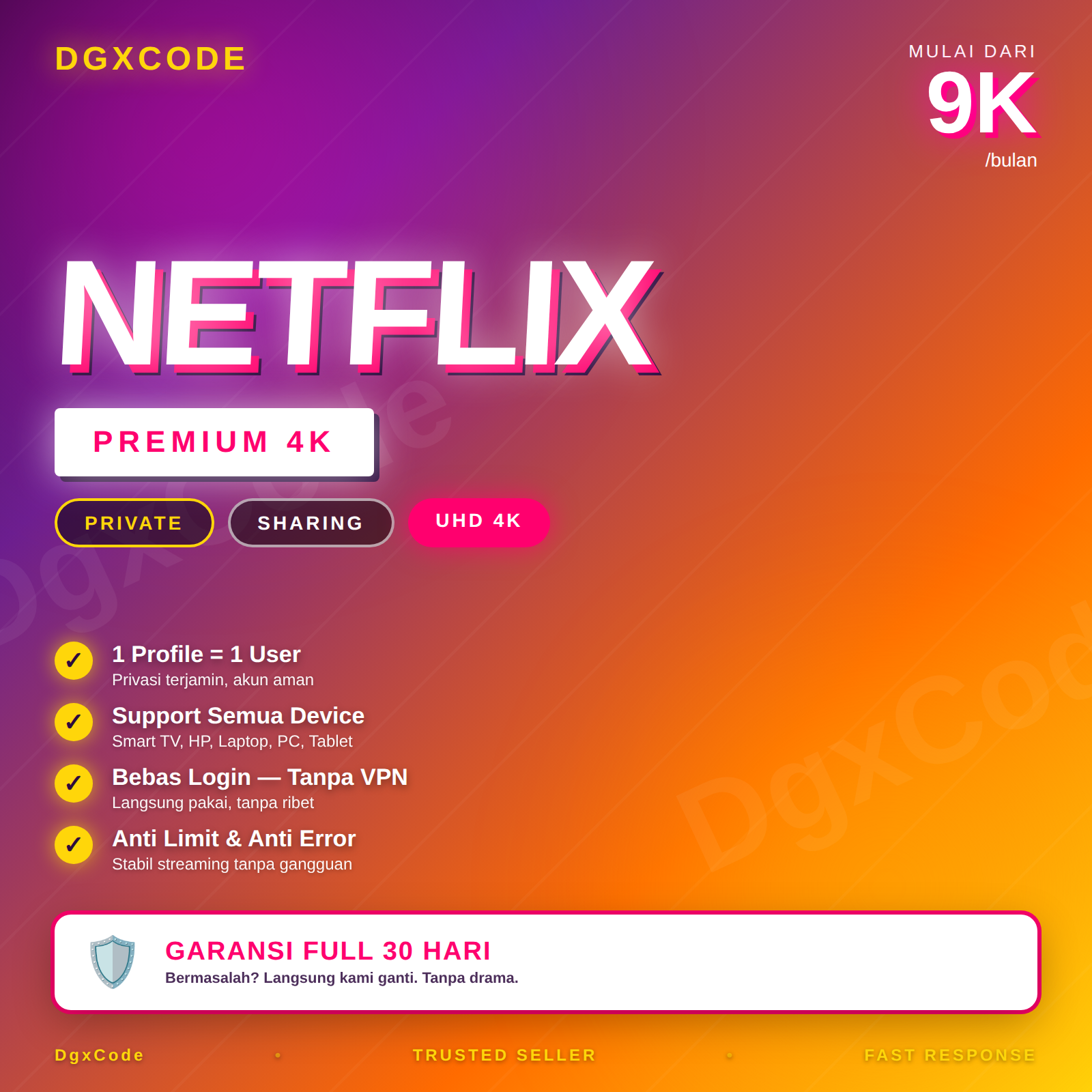 Netflix 1 Bulan – 1 Profil Sharing